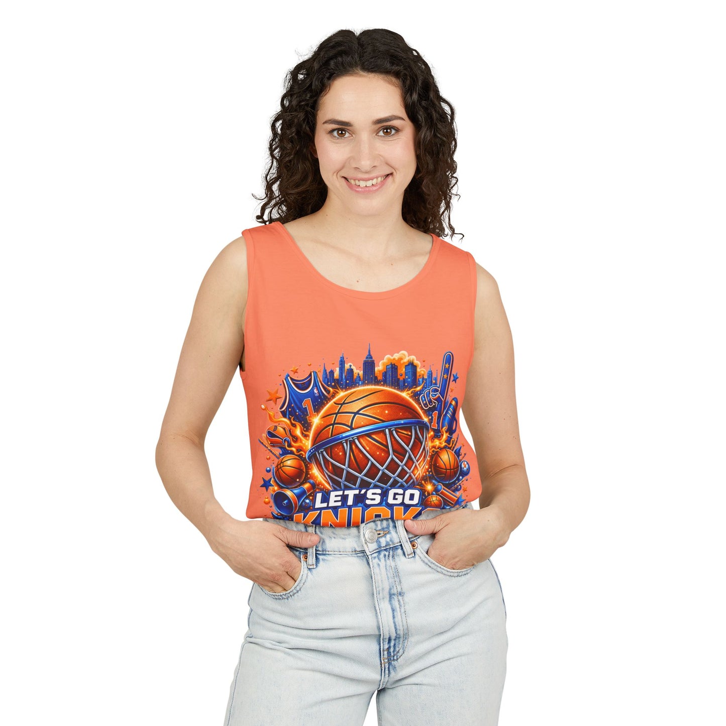 Let's Go Knicks Basketball Tank Top — New York City NBA Fan Jersey (Show your New York pride in bold style)