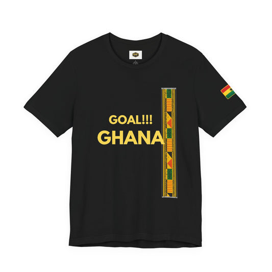 Ghana Black Stars 2026 Soccer T-Shirt — Goal!!! Ghana Kente Flag Tee