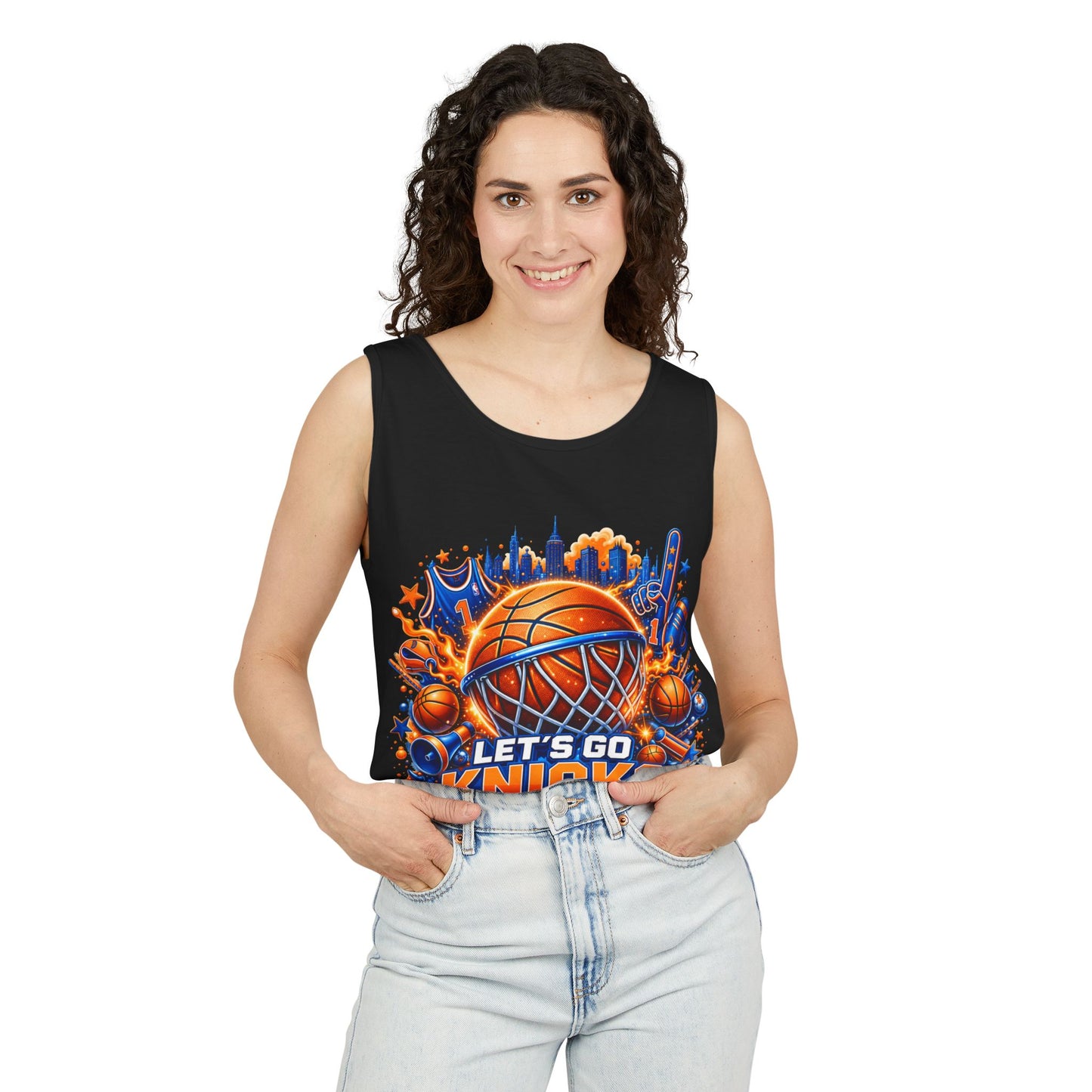 Let's Go Knicks Basketball Tank Top — New York City NBA Fan Jersey (Show your New York pride in bold style)
