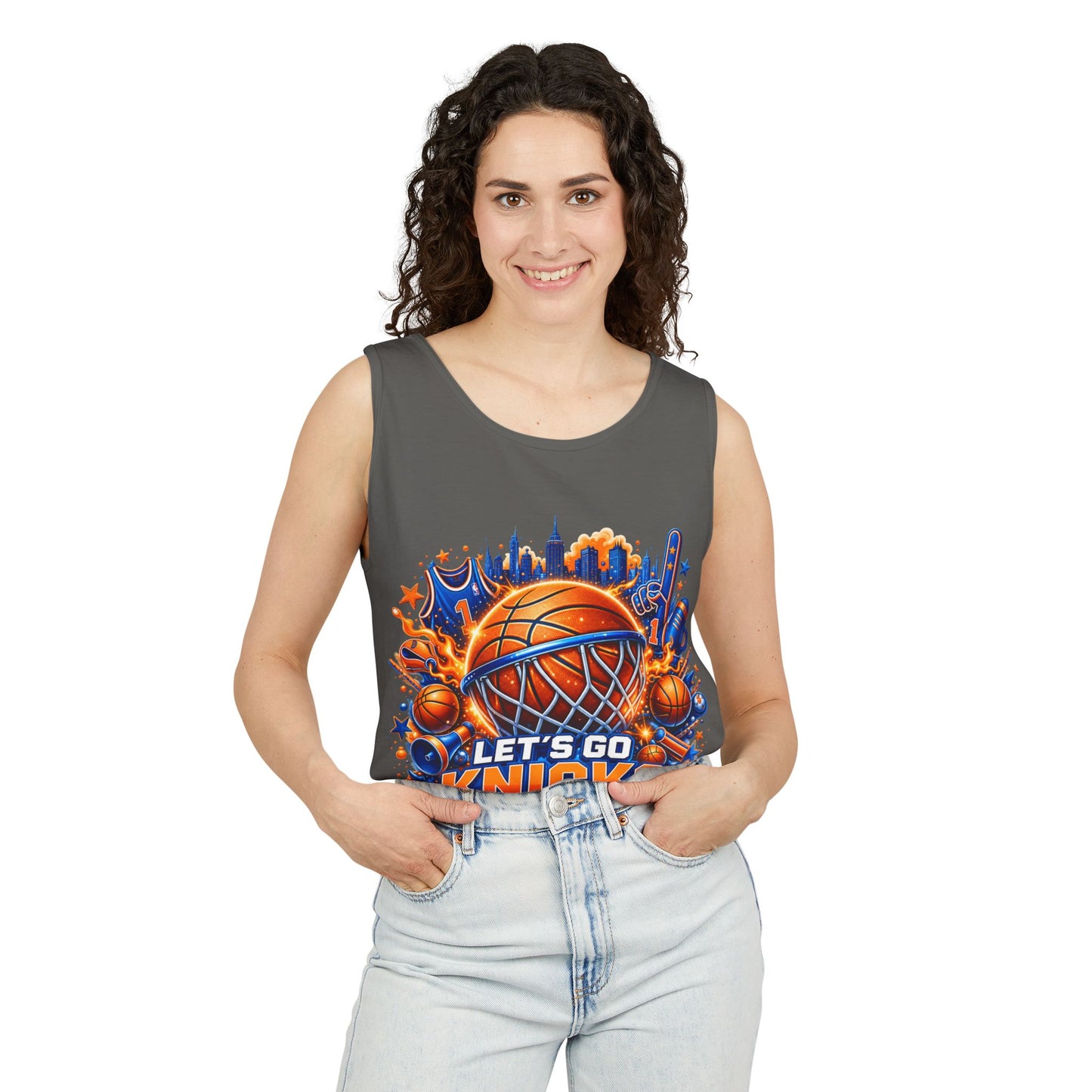 Let's Go Knicks Basketball Tank Top — New York City NBA Fan Jersey (Show your New York pride in bold style)