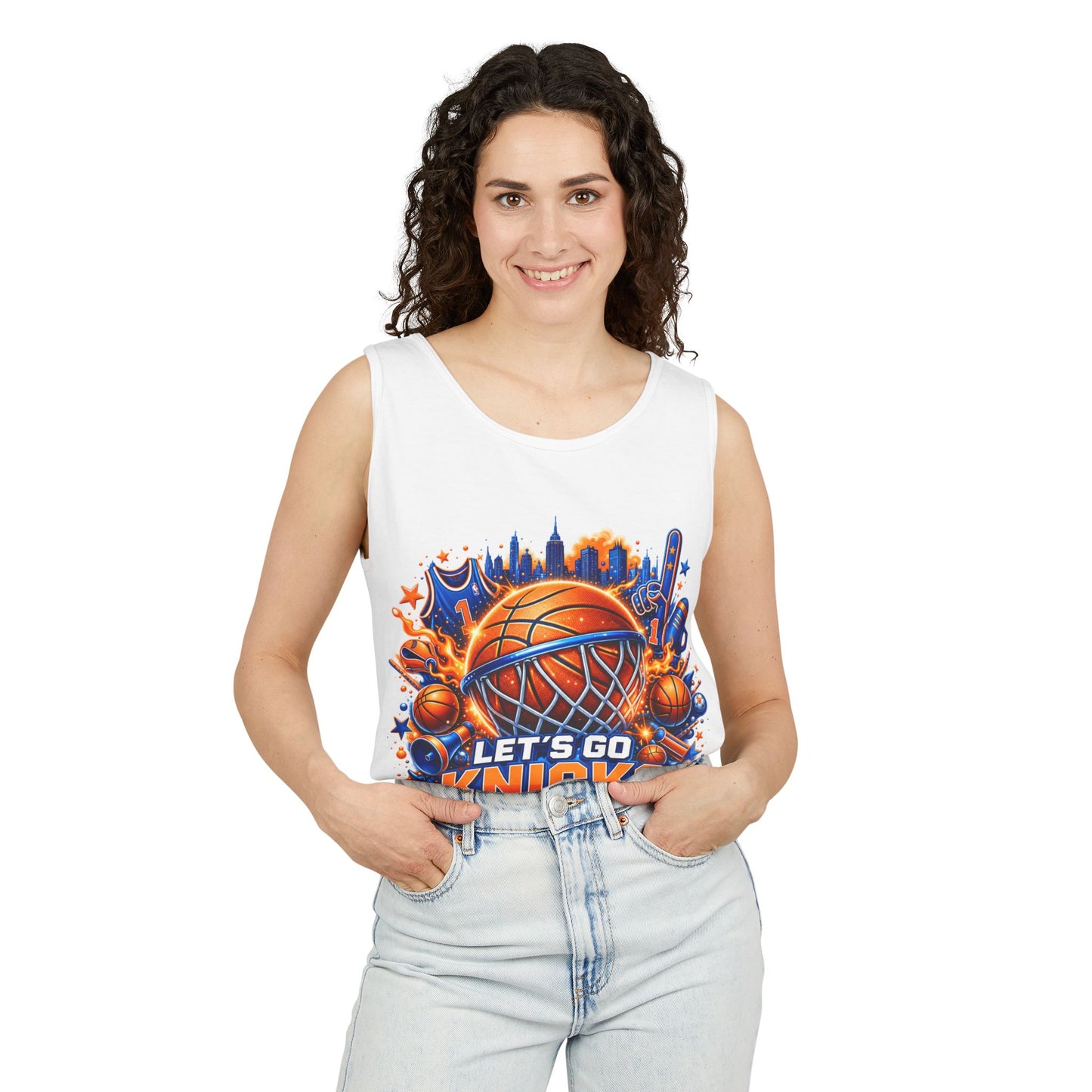 Let's Go Knicks Basketball Tank Top — New York City NBA Fan Jersey (Show your New York pride in bold style)