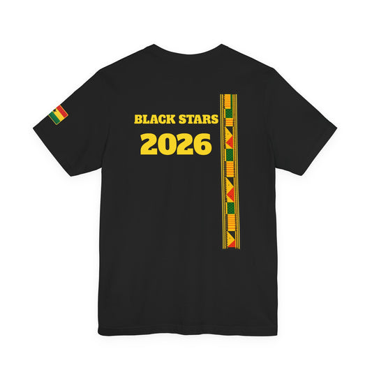 Ghana Black Stars 2026 Soccer T-Shirt — Goal!!! Ghana Kente Flag Tee