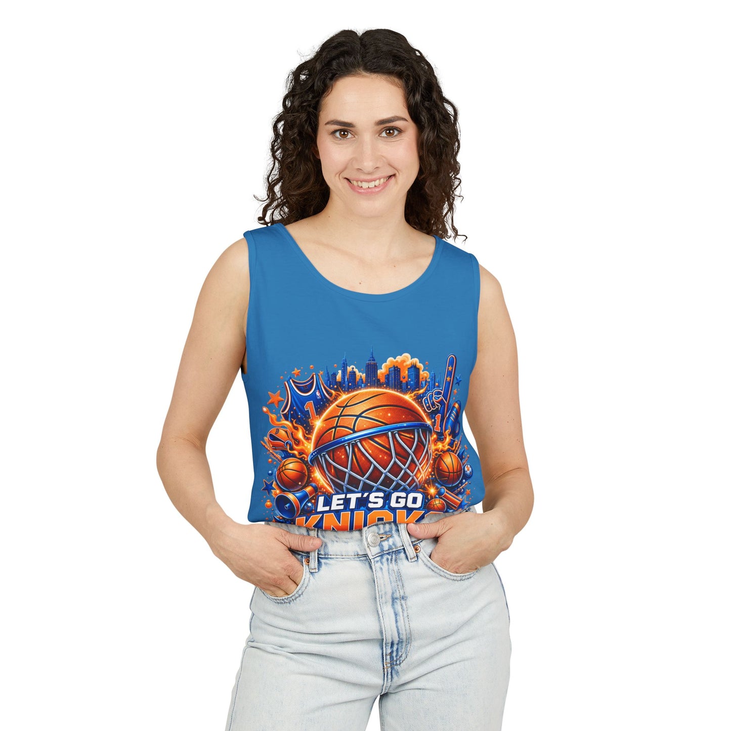 Let's Go Knicks Basketball Tank Top — New York City NBA Fan Jersey (Show your New York pride in bold style)