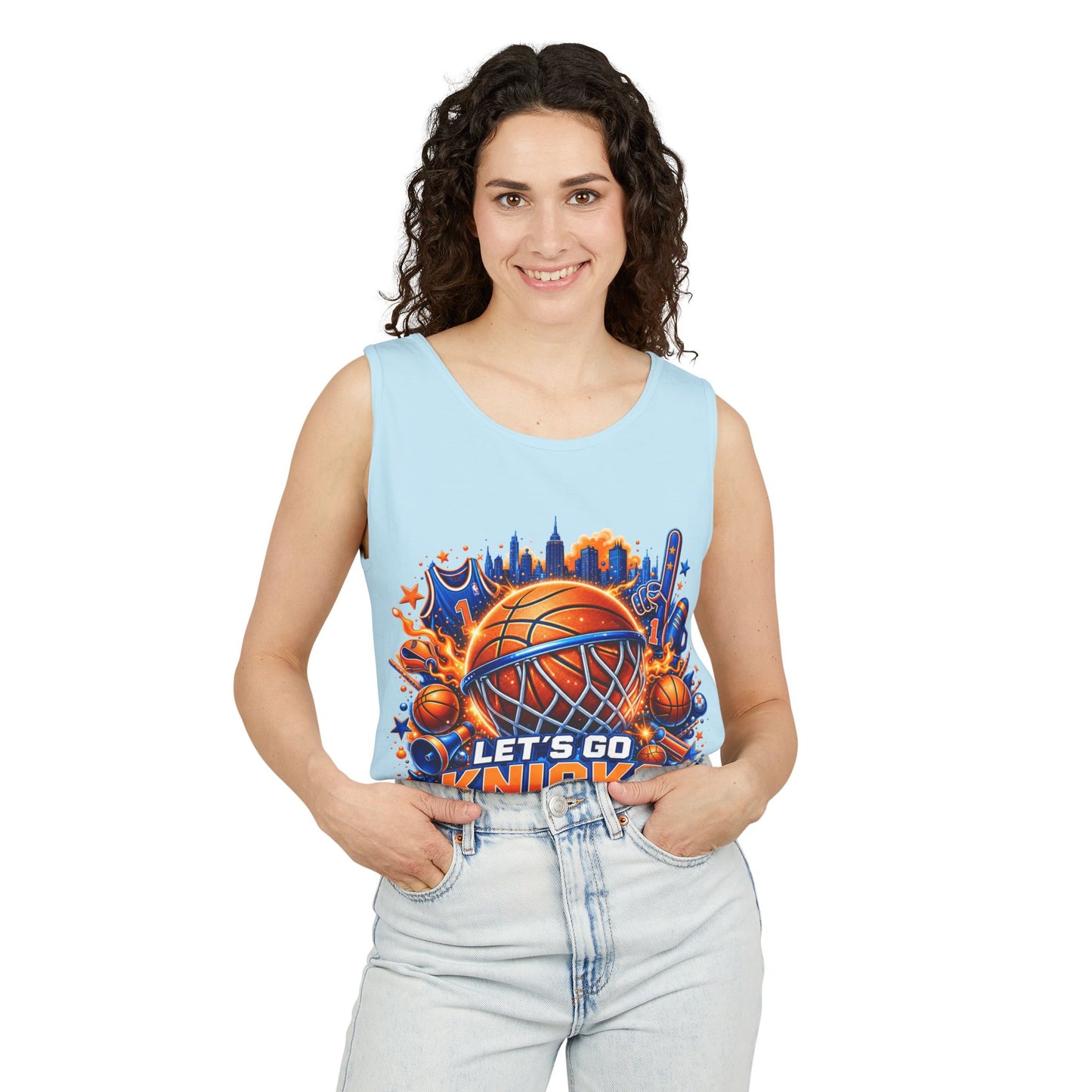 Let's Go Knicks Basketball Tank Top — New York City NBA Fan Jersey (Show your New York pride in bold style)