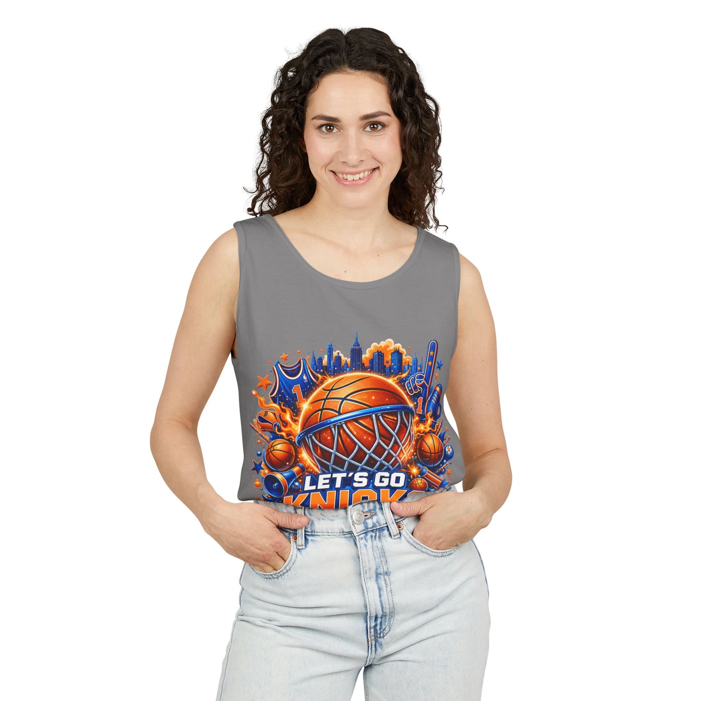 Let's Go Knicks Basketball Tank Top — New York City NBA Fan Jersey (Show your New York pride in bold style)